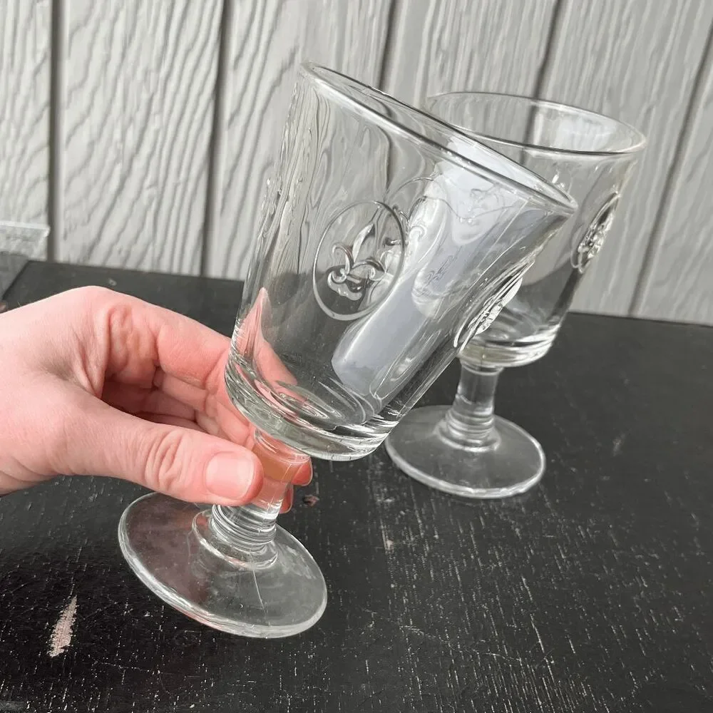 La Rochère Fleur-de-Lis French Wine Glasses Set of 2 - Vintage-Inspired